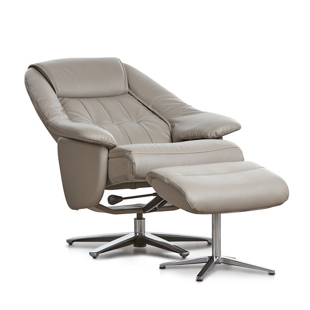 Jones Gray Micro Recliner & Ottoman