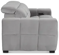 Gemma Light Gray Velvet Power Reclining Sofa