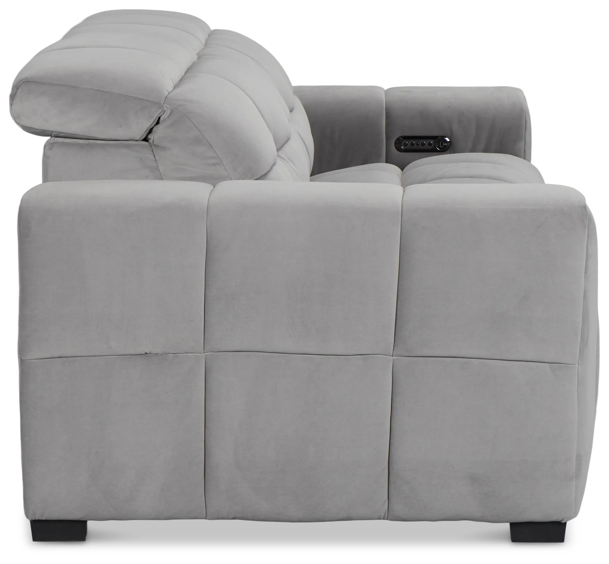 Gemma Light Gray Velvet Power Reclining Sofa