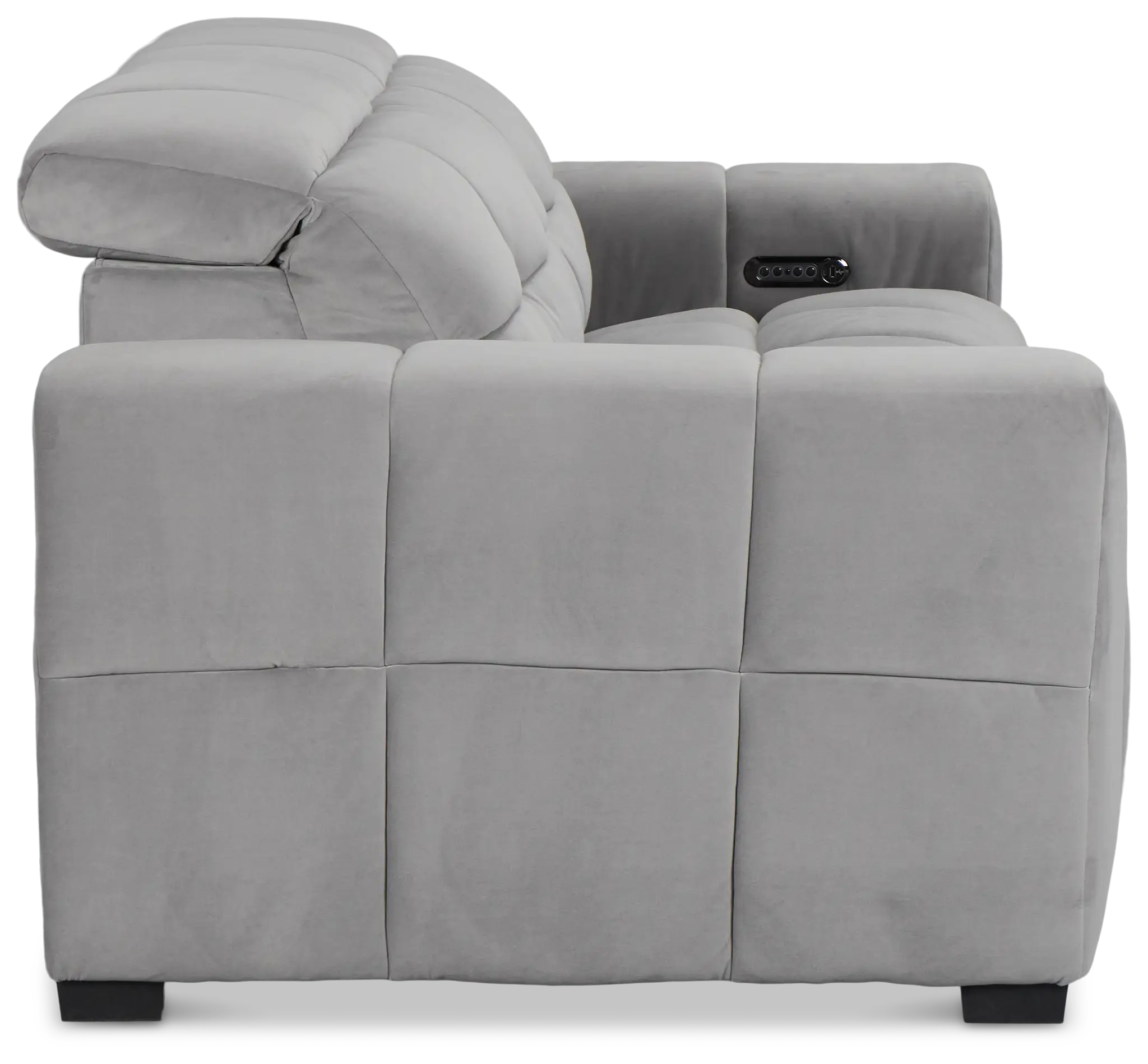 Gemma Light Gray Velvet Power Reclining Sofa Gemma Light Gray Velvet Power Reclining Sofa