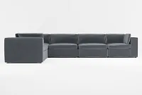 Destin Joya Gray Velvet 6-piece Modular Sectional
