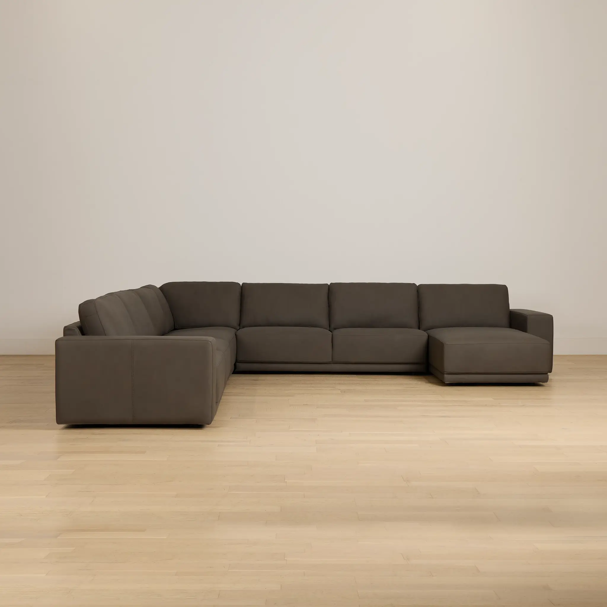 Kellan Dark Gray Leather Large Right Chaise Sectional Kellan Dark Gray Leather Large Right Chaise Sectional