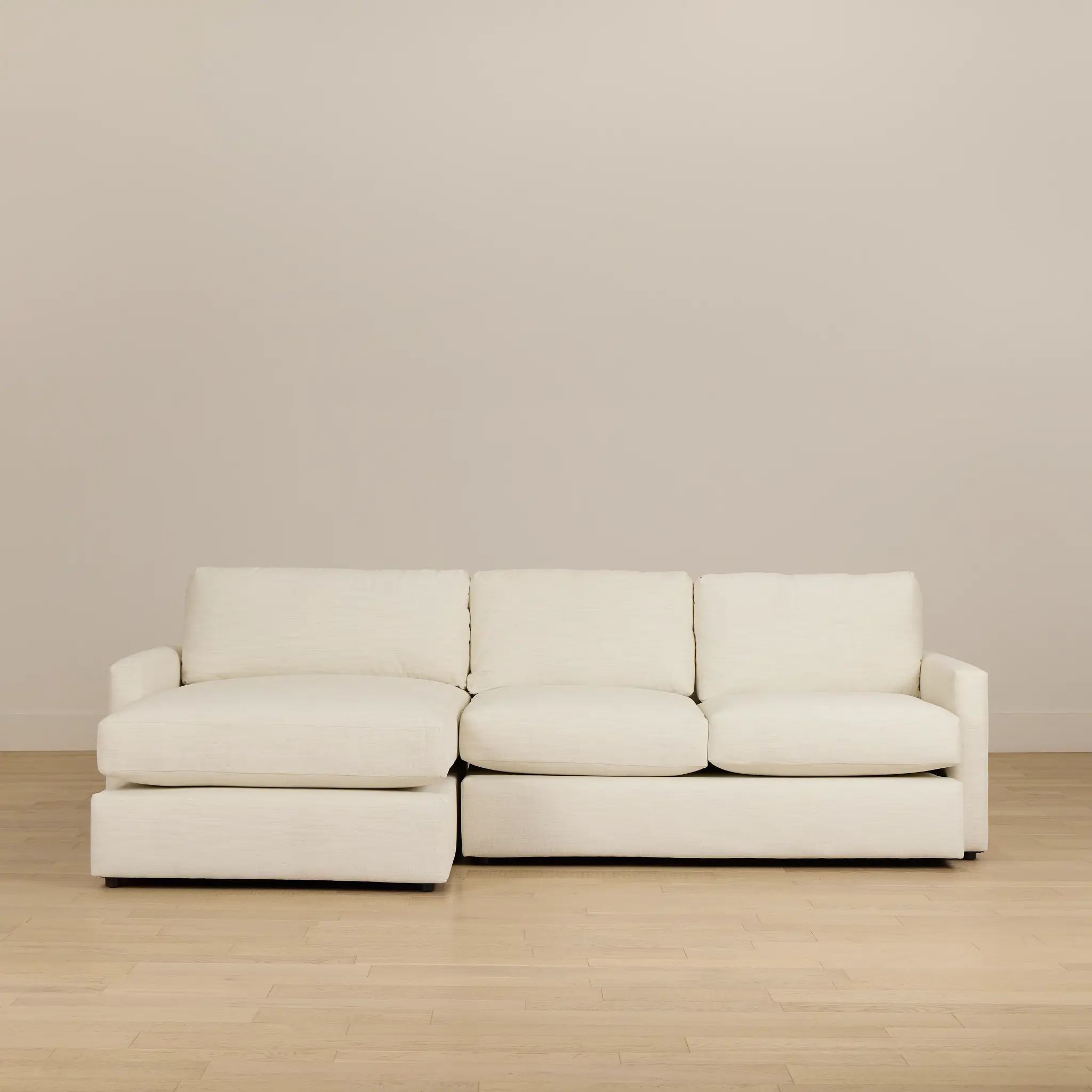 Noah Ivory Fabric Left Chaise Sectional Noah Ivory Fabric Left Chaise Sectional