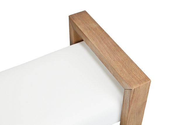 Haven White Upholstered Dining Bench