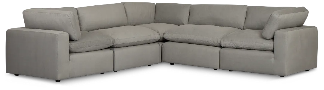 Grant Light Gray Fabric 5-piece Modular Sectional