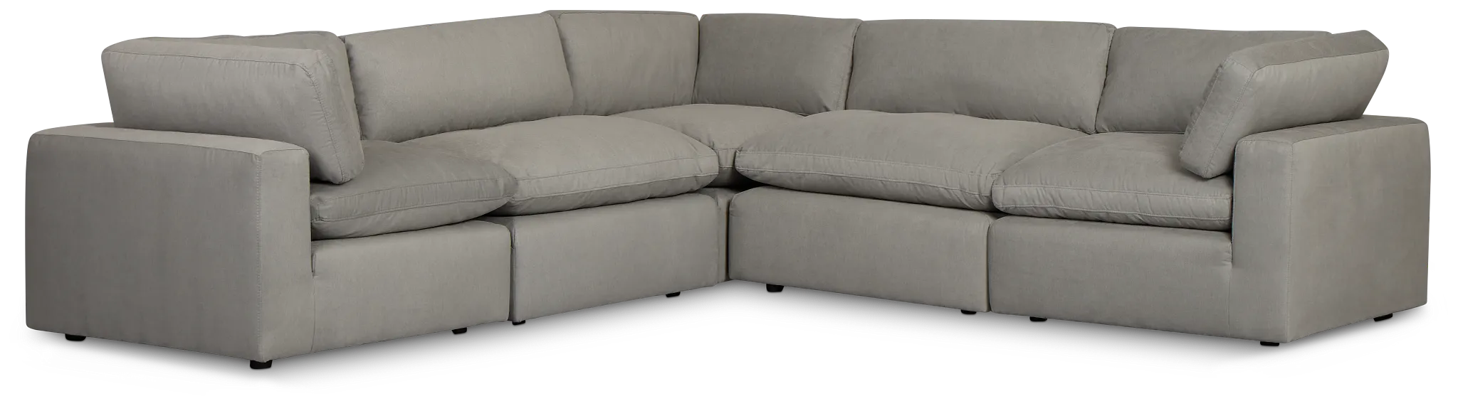 Grant Light Gray Fabric 5-piece Modular Sectional