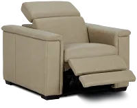 Ainsley Beige Leather Power Recliner