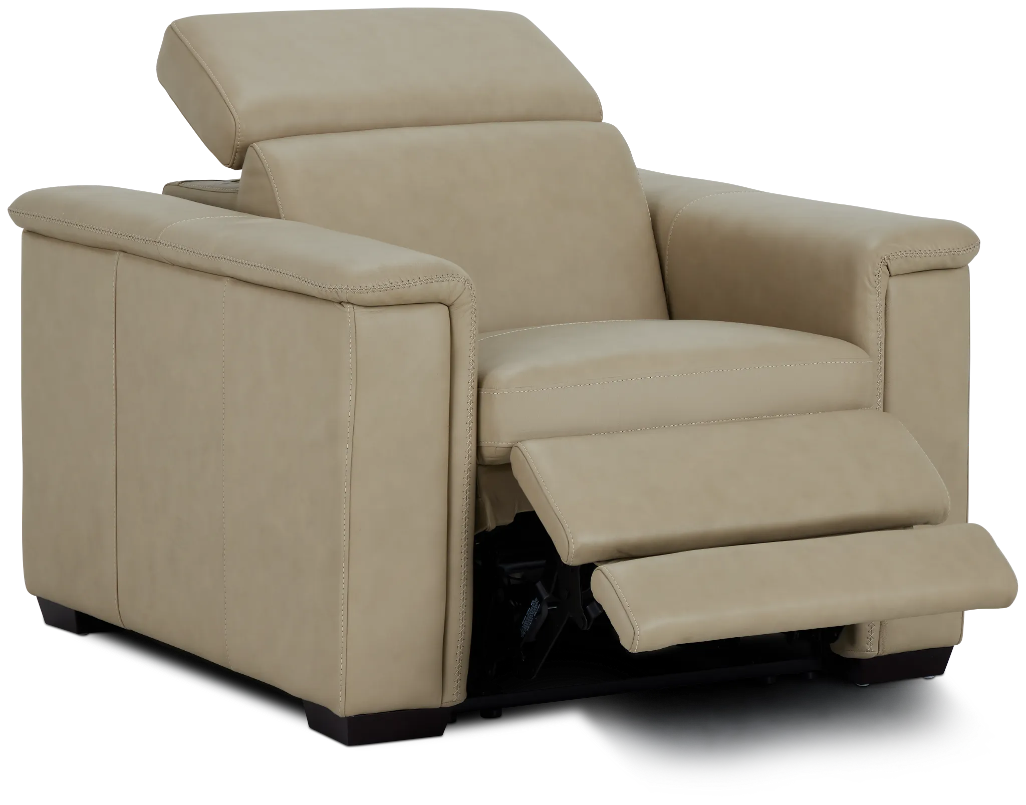 Ainsley Beige Leather Power Recliner