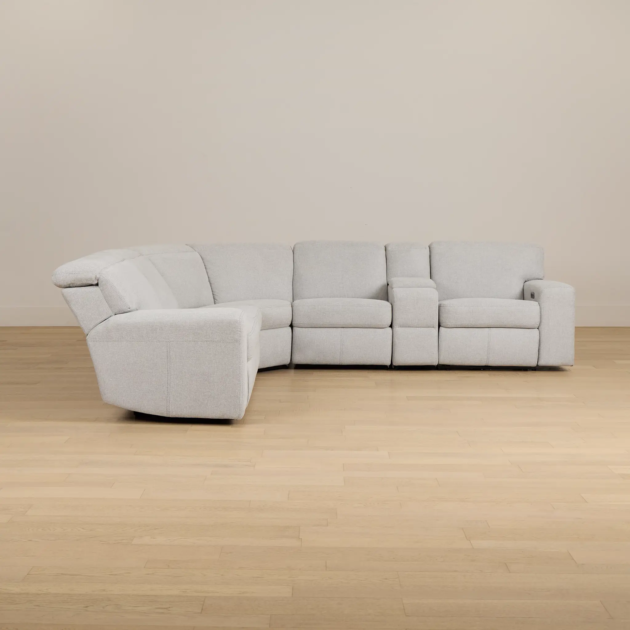 Callum Light Gray Fabric Medium Dual Manual 2-arm Sectional Callum Light Gray Fabric Medium Dual Manual 2-arm Sectional