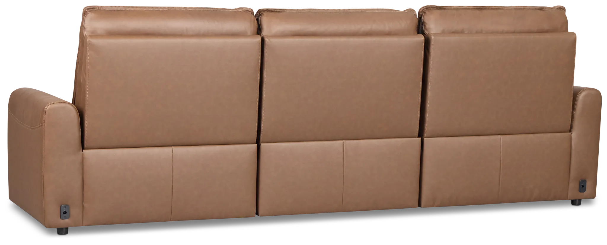 Edison Dark Brown Lthr/vinyl 3-piece Modular Power Sofa