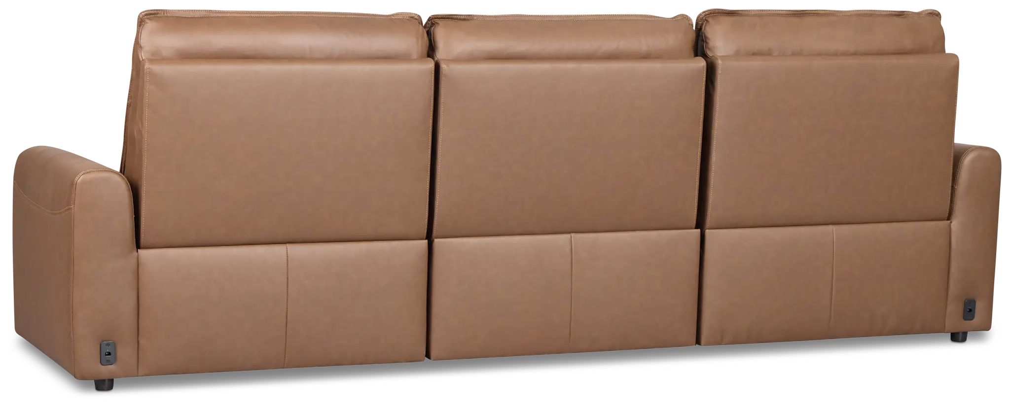 Edison Dark Brown Lthr/vinyl 3-piece Modular Power Sofa Edison Dark Brown Lthr/vinyl 3-piece Modular Power Sofa