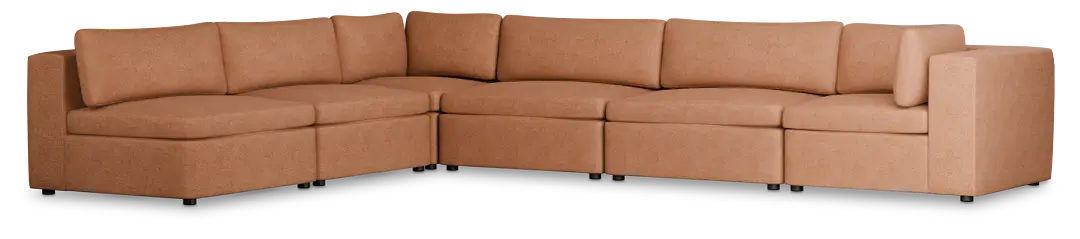Destin Sutton Orange Fabric 6-piece Modular Sectional Destin Sutton Orange Fabric 6-piece Modular Sectional