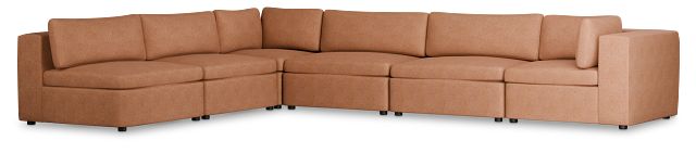 Destin Sutton Orange Fabric 6-piece Modular Sectional