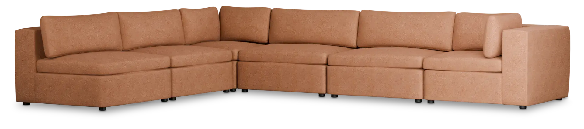Destin Sutton Orange Fabric 6-piece Modular Sectional Destin Sutton Orange Fabric 6-piece Modular Sectional
