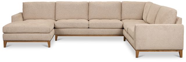 Maisie Light Brown Fabric Medium Left Chaise Sectional