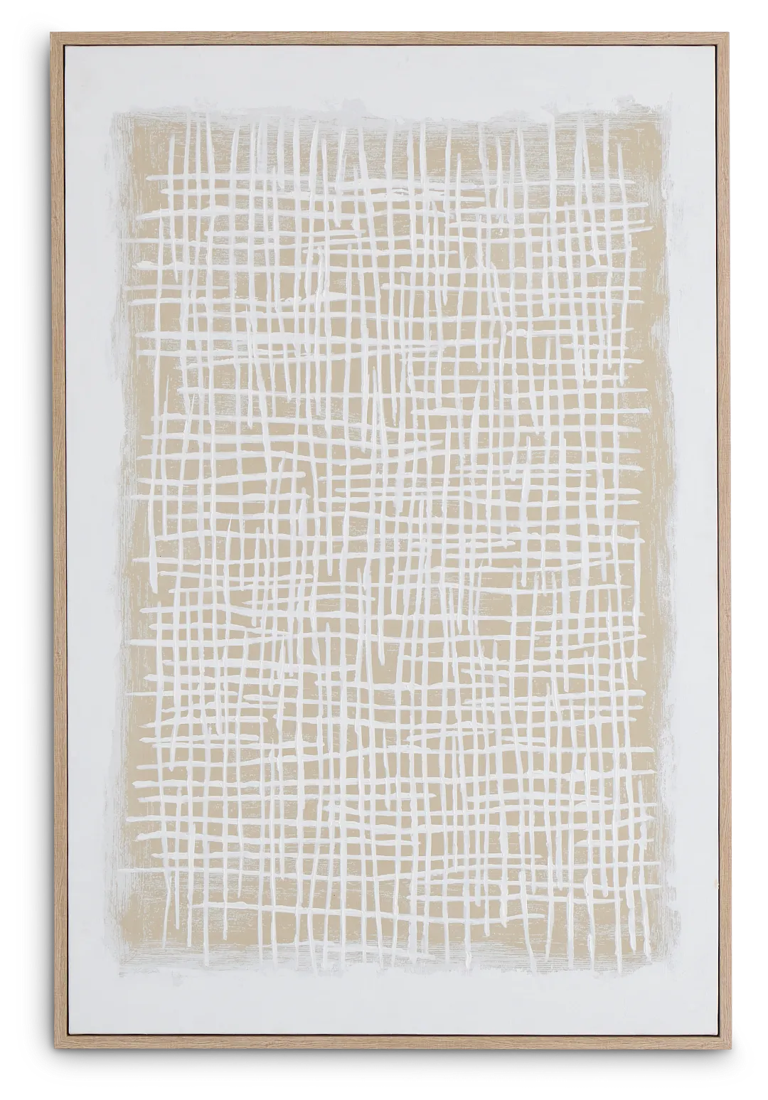 Tuck Beige Framed Canvas Wall Art