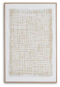 Tuck Beige Framed Canvas Wall Art