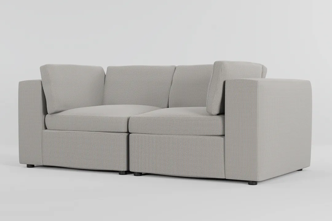 Destin Lucy Light Beige Fabric 2-piece Modular Sofa