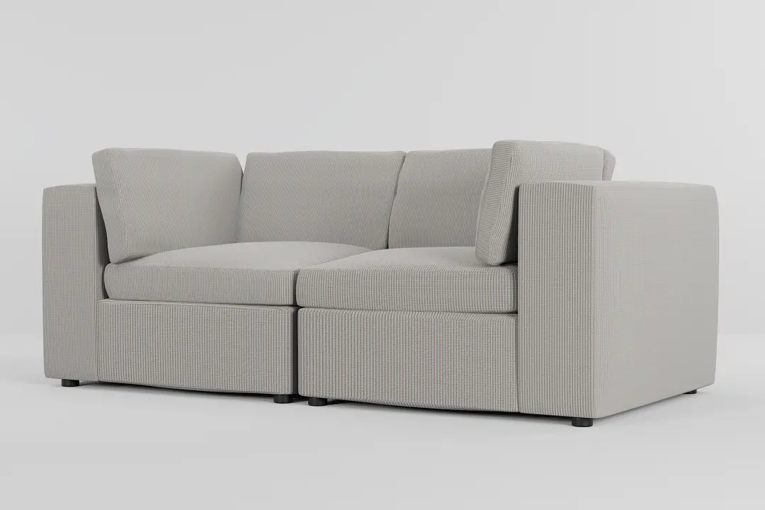 Destin Lucy Light Beige Fabric 2-piece Modular Sofa Destin Lucy Light Beige Fabric 2-piece Modular Sofa