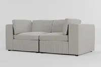 Destin Lucy Light Beige Fabric 2-piece Modular Sofa