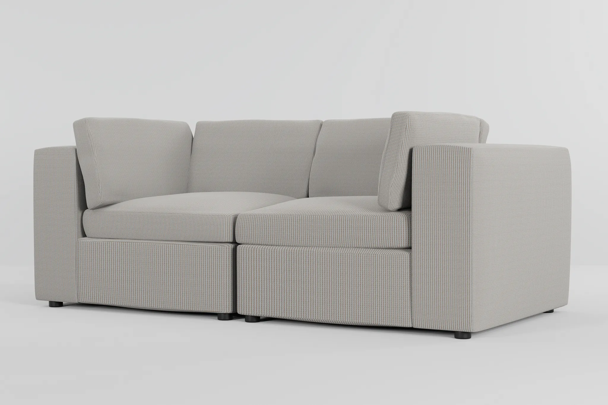 Destin Lucy Light Beige Fabric 2-piece Modular Sofa