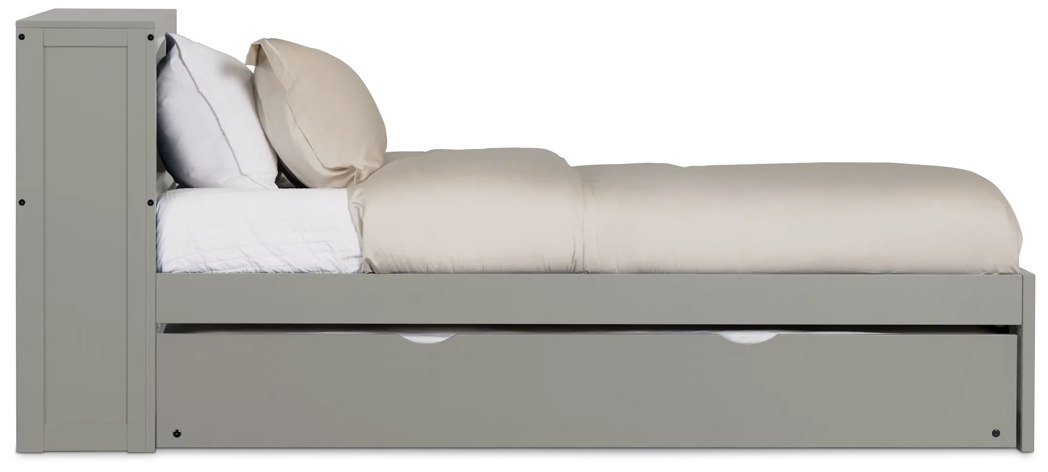 Charleston Gray Bookcase Trundle Bed