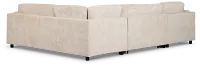 Farren Beige Fabric Medium Left Chaise Sleeper Sectional