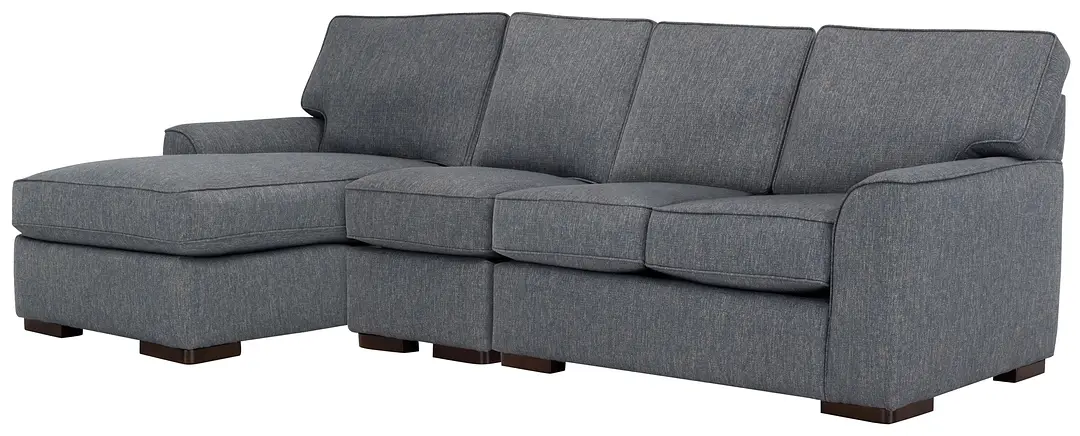 Austin Blue Fabric Small Left Chaise Sectional Austin Blue Fabric Small Left Chaise Sectional