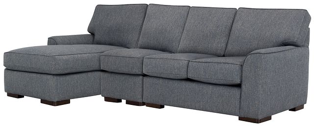Austin Blue Fabric Small Left Chaise Sectional