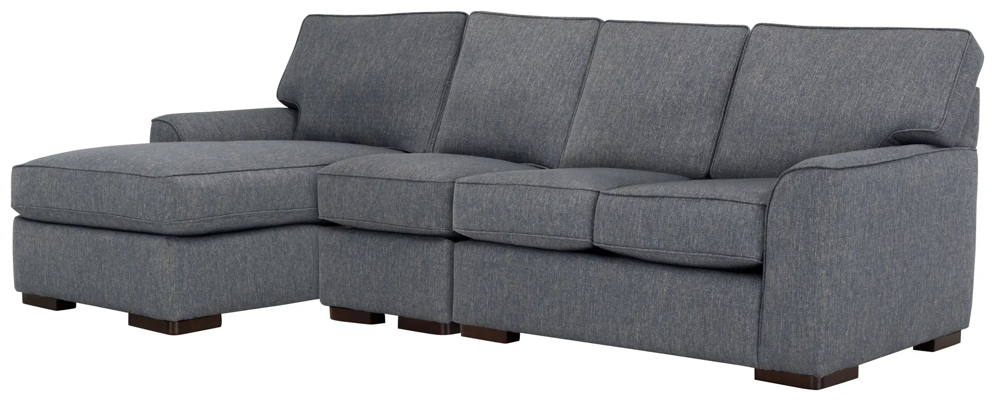 Austin Blue Fabric Small Left Chaise Sectional Austin Blue Fabric Small Left Chaise Sectional