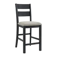 Kerensa Black Square High Table & 4 Upholstered Barstools