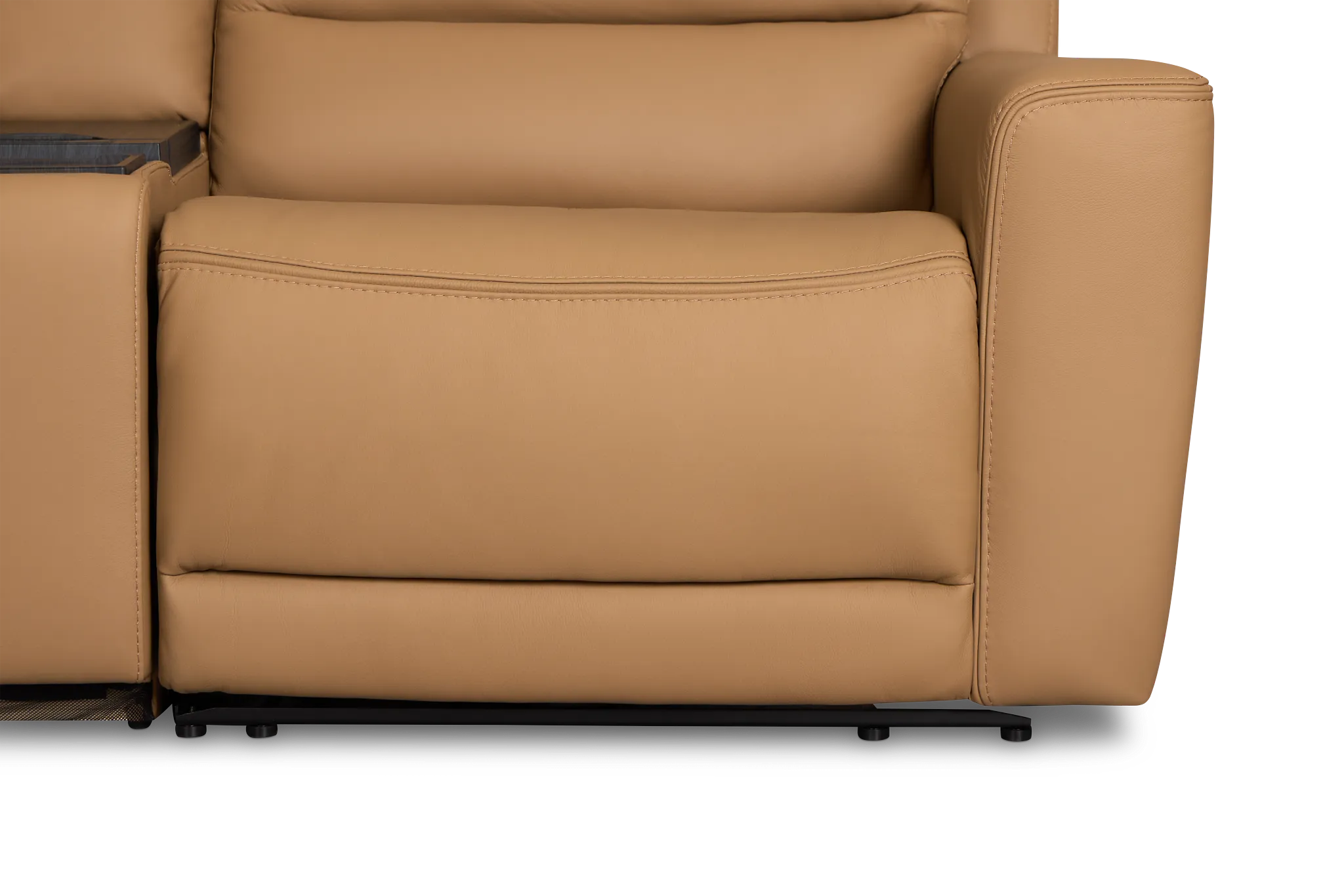 Wilder Brown Leather Large Tri Power Sectional W/refrigerated Console