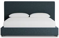 Gayton Elavation Dark Blue 54" Upholstered Platform Bed