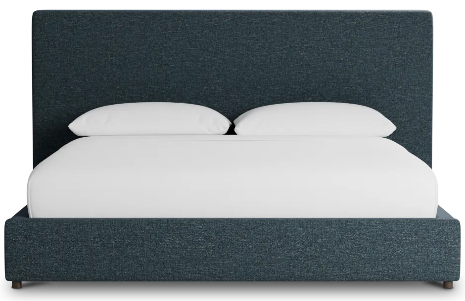 Gayton Elavation Dark Blue 54" Upholstered Platform Bed