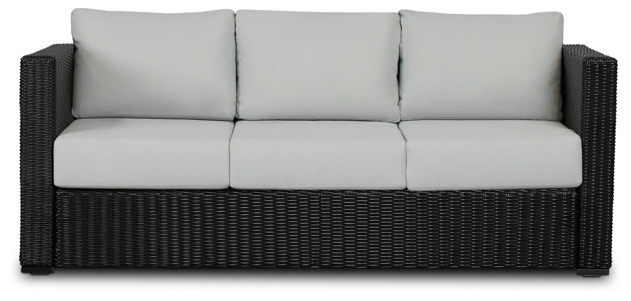 Montecito Black Sofa With Light Blue Cushions Montecito Black Sofa With Light Blue Cushions