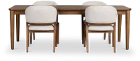 Rockford Light Tone Rect Table & 4 Upholstered Chairs