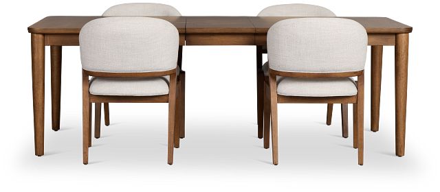 Rockford Light Tone Rect Table & 4 Upholstered Chairs