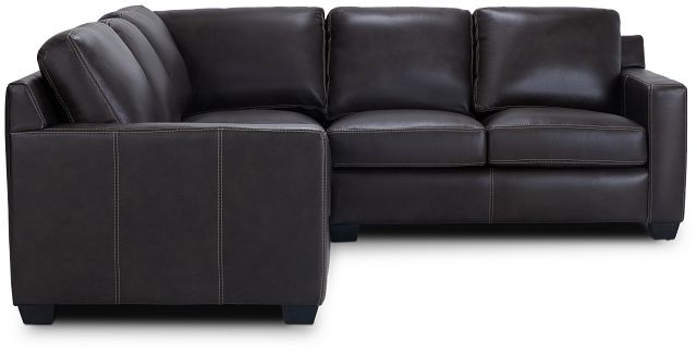 Carson Dark Brown Leather Small Two-arm Sectional