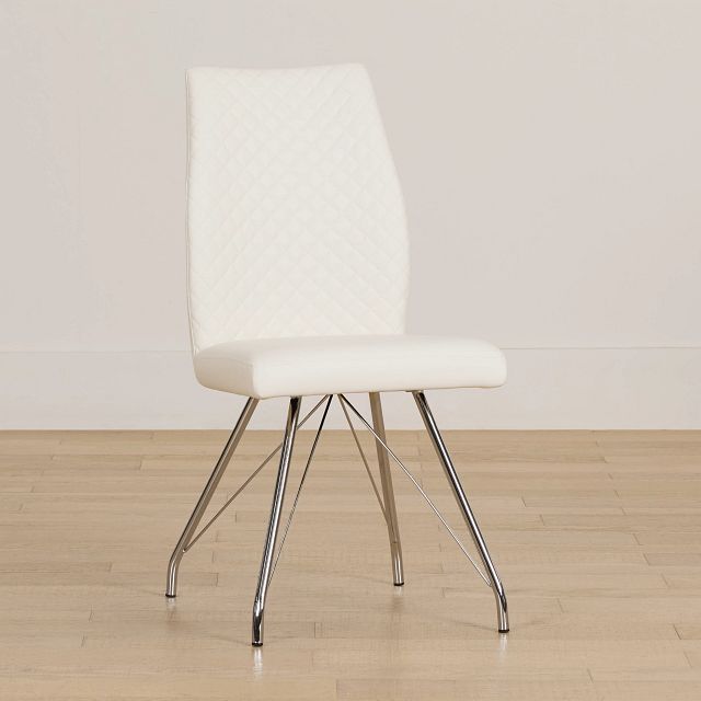 Lima White Upholstered Side Chair