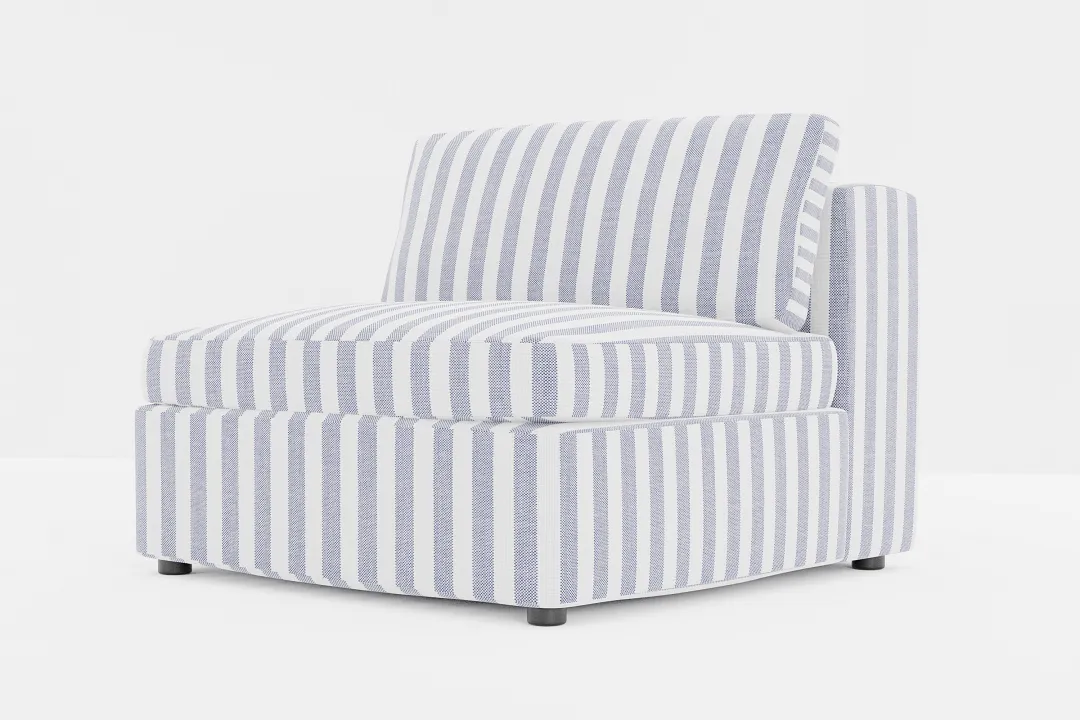 Destin Sea Lane Dark Blue Fabric Armless Chair