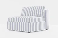 Destin Sea Lane Dark Blue Fabric Armless Chair