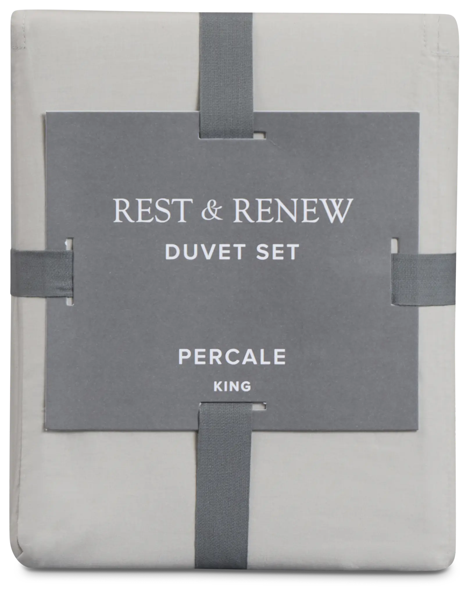Rest & Renew Percale Cotton Gray 200 Thread Duvet Set Rest & Renew Percale Cotton Gray 200 Thread Duvet Set