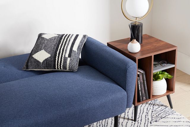 Denali Dark Blue Fabric Sofa Futon