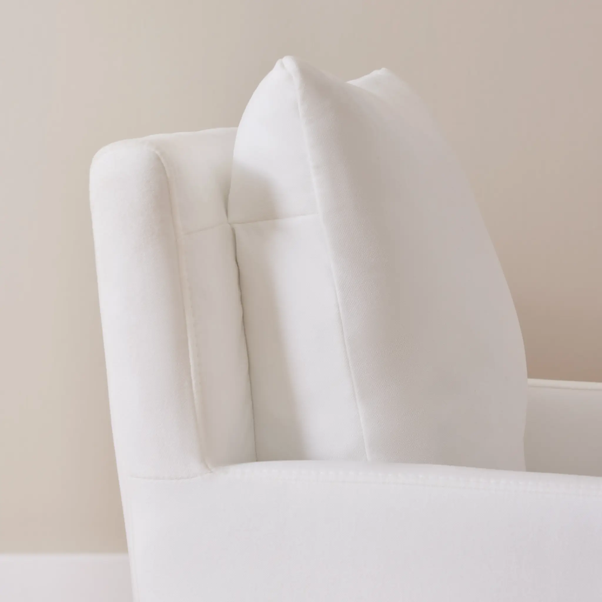 Auden White Castored Upholstered Arm Chair Auden White Castored Upholstered Arm Chair