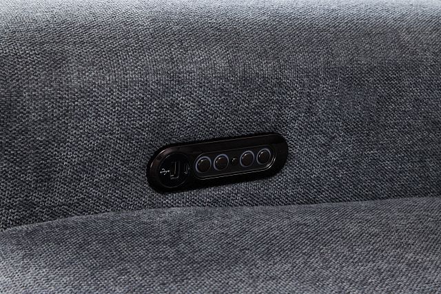 Callum Dark Gray Fabric Small Right Dual Power Chaise Sleeper Sectional