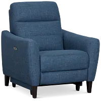 Keaton Blue Fabric Power Recliner With Power Headrest