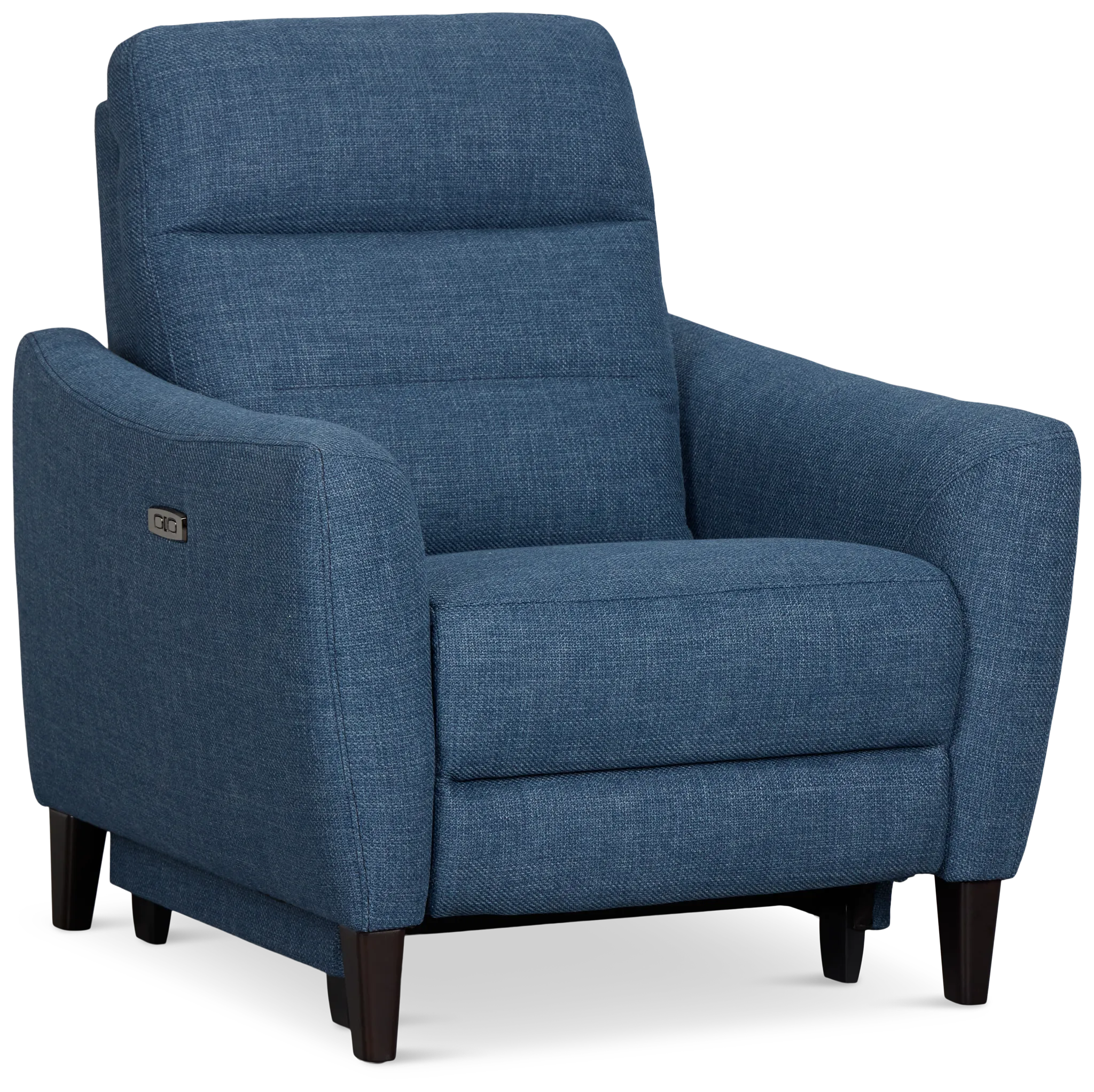 Keaton Blue Fabric Power Recliner With Power Headrest