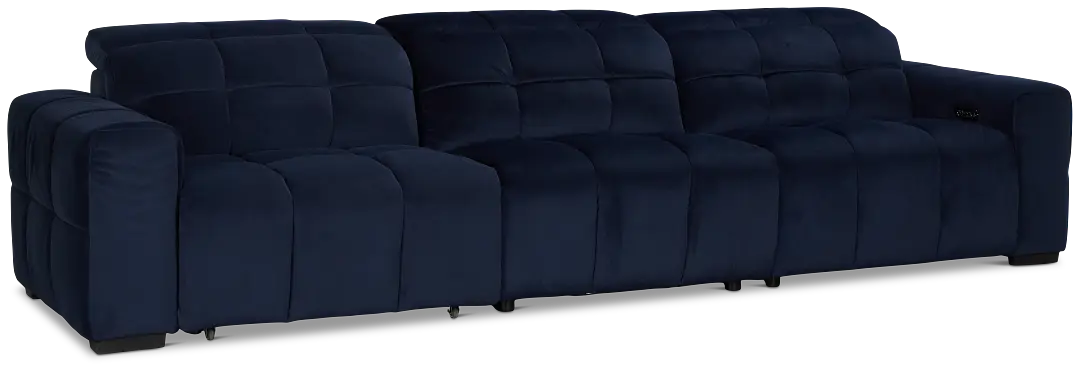 Gemma Navy Velvet Left Chaise Power Reclining Sectional Gemma Navy Velvet Left Chaise Power Reclining Sectional