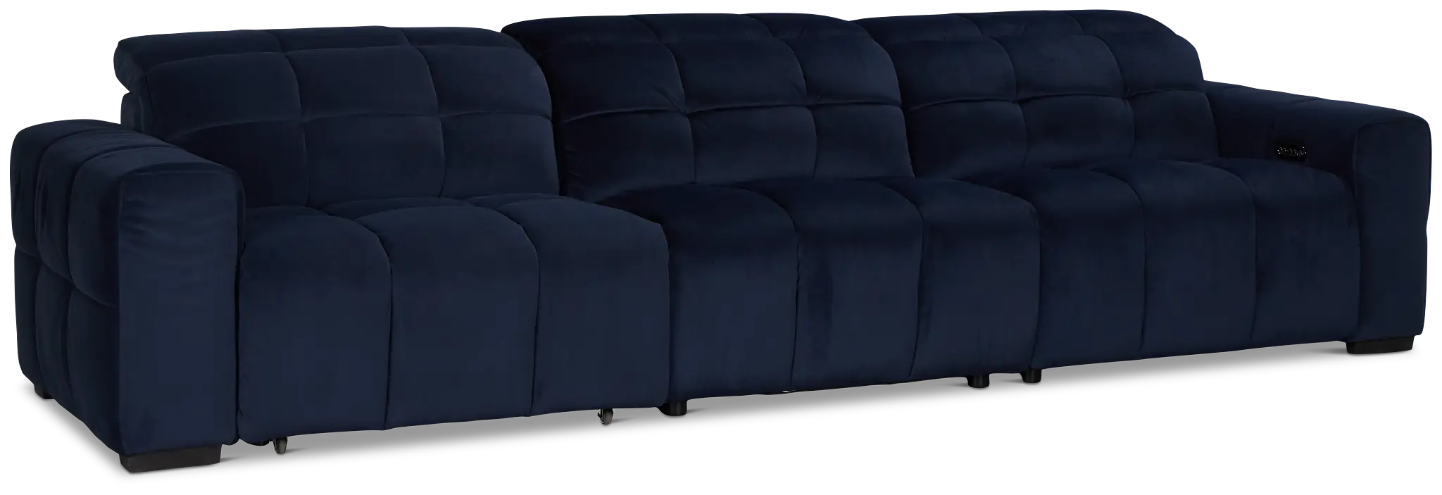 Gemma Navy Velvet Left Chaise Power Reclining Sectional Gemma Navy Velvet Left Chaise Power Reclining Sectional