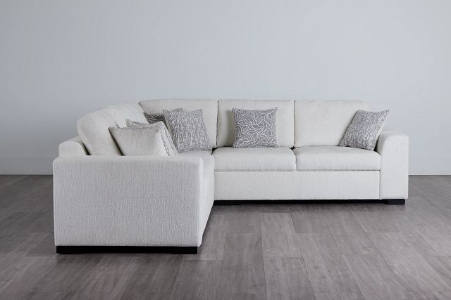 Blakely White Fabric Small Two-arm Sectional